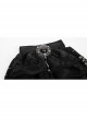 Black Gem Pendant Frill Lace Gothic Neckties
