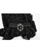 Black Gem Pendant Frill Lace Gothic Neckties
