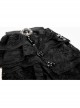 Black Gem Pendant Frill Lace Gothic Neckties