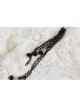 White Gem Pendant Frill Lace Gothic Neckties