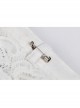 White Gem Pendant Frill Lace Gothic Neckties