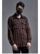Metal Buckle Hasp Lace-Up Rivet Brown Punk Mask