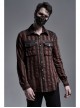 Metal Buckle Hasp Lace-Up Rivet Brown Punk Mask