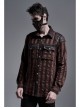 Metal Buckle Hasp Lace-Up Rivet Brown Punk Mask