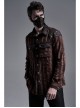 Metal Buckle Hasp Lace-Up Rivet Brown Punk Mask