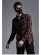 Metal Buckle Hasp Lace-Up Rivet Brown Punk Mask