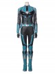 Captain Marvel Carol Danvers Green Battle Suit Halloween Cosplay Costume Full Set