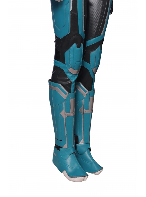 Captain Marvel Carol Danvers Green Battle Suit Halloween Cosplay Costume Full Set