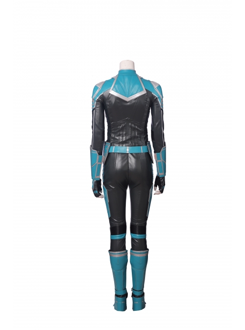 Captain Marvel Carol Danvers Green Battle Suit Halloween Cosplay Costume Full Set