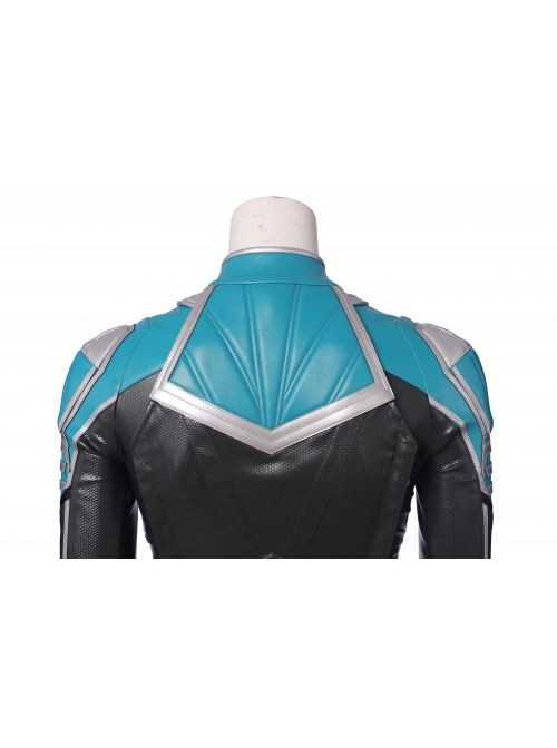 Captain Marvel Carol Danvers Green Battle Suit Halloween Cosplay Costume Full Set