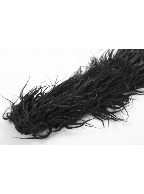 Wool Lace Strips Black Punk Mohican Headwear