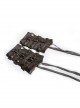 Metal Buckle Leather Hasp Lace-Up Brown Punk Armor Sets Wristband