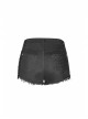 Twill Splice Mesh Metal Buckle Hasp Gear Spike Rough Selvedge Black Punk Short Trousers