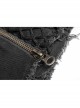 Twill Splice Mesh Metal Buckle Hasp Gear Spike Rough Selvedge Black Punk Short Trousers