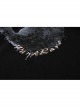 Cat Pattern Print 3D Cat Ears Cross Pendant Imitation Fox Hair Cuff Black Punk Velvet Short Hoodie
