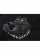 Cat Pattern Print 3D Cat Ears Cross Pendant Imitation Fox Hair Cuff Black Punk Velvet Short Hoodie