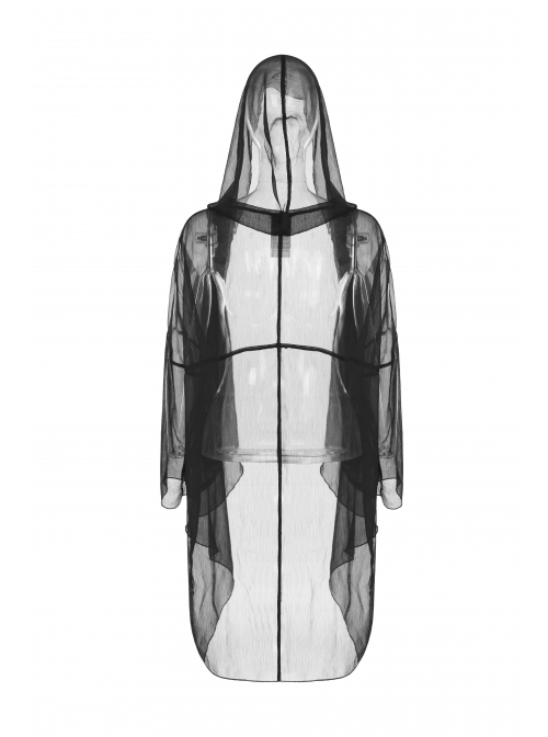 Big Wizard Hat Long Sleeve Black Gothic Chiffon Coat