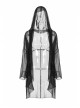 Big Wizard Hat Long Sleeve Black Gothic Chiffon Coat