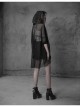 Big Wizard Hat Long Sleeve Black Gothic Chiffon Coat