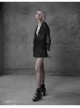 Big Wizard Hat Long Sleeve Black Gothic Chiffon Coat
