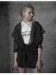 Big Wizard Hat Long Sleeve Black Gothic Chiffon Coat
