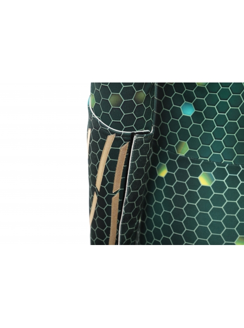 Aquaman Mera Green Scale Print Battle Suit Halloween Cosplay Costume Full Set
