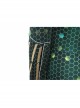 Aquaman Mera Green Scale Print Battle Suit Halloween Cosplay Costume Full Set