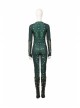 Aquaman Mera Green Scale Print Battle Suit Halloween Cosplay Costume Full Set