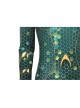 Aquaman Mera Green Scale Print Battle Suit Halloween Cosplay Costume Full Set