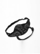Metal Buckle Hasp Rivet Lace-Up Black Punk PU Leather Masks