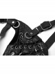 Metal Buckle Hasp Rivet Lace-Up Black Punk PU Leather Masks