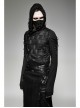 Metal Buckle Hasp Rivet Lace-Up Black Punk PU Leather Masks