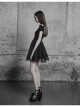 Gothic Female Lolita Black Lace Binding Strapless Dress