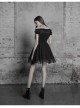 Gothic Female Lolita Black Lace Binding Strapless Dress