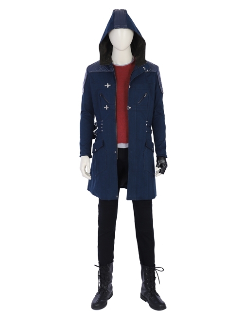 Devil May Cry 5 Nero Hooded Windbreaker Suit Halloween Cosplay Costume Full Set