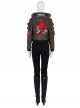 Cyberpunk 2077 Female Role Army Green Jacket Suit Halloween Cosplay Costume Full Set