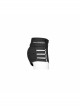 Black Metal Square Loop Hasp Button Side Hollow-Out Splice Mesh Punk Denim Shorts