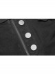 Black Metal Square Loop Hasp Button Side Hollow-Out Splice Mesh Punk Denim Shorts