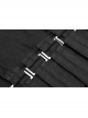 Black Metal Square Loop Hasp Button Side Hollow-Out Splice Mesh Punk Denim Shorts