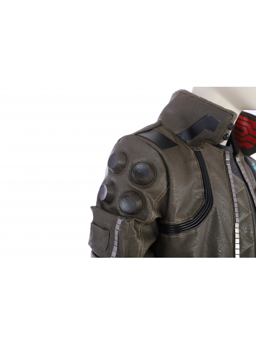 Cyberpunk 2077 Male Role Army Green Jacket Suit Halloween Cosplay Costume Full Set