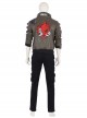 Cyberpunk 2077 Male Role Army Green Jacket Suit Halloween Cosplay Costume Full Set