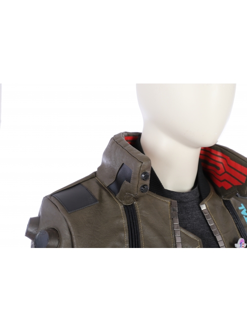 Cyberpunk 2077 Male Role Army Green Jacket Suit Halloween Cosplay Costume Full Set