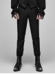 Black Waist Embroidery Patterns Back Waist Lace-Up Gothic Trousers