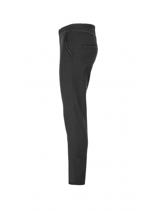Black Waist Embroidery Patterns Back Waist Lace-Up Gothic Trousers