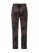 Waist Head Metal Adjusting Button Back Waist Lace-Up Brown Punk Mottled Stripes Pants