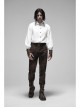 Waist Head Metal Adjusting Button Back Waist Lace-Up Brown Punk Mottled Stripes Pants