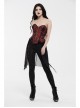 Broken Holes Backside Splice Red Mesh Lace-Up Lace Hem Black Punk Leggings