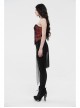 Broken Holes Backside Splice Red Mesh Lace-Up Lace Hem Black Punk Leggings
