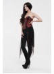 Broken Holes Backside Splice Red Mesh Lace-Up Lace Hem Black Punk Leggings