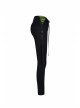 Waist Side Collision Fluorescent Yellow-Green Splice Mesh Lace-Up Hasp Black Punk Leggings